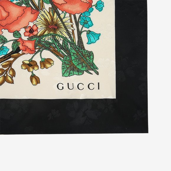 Gucci Silk Floral Scarf with Slight Shimmer - Picture 6 of 14